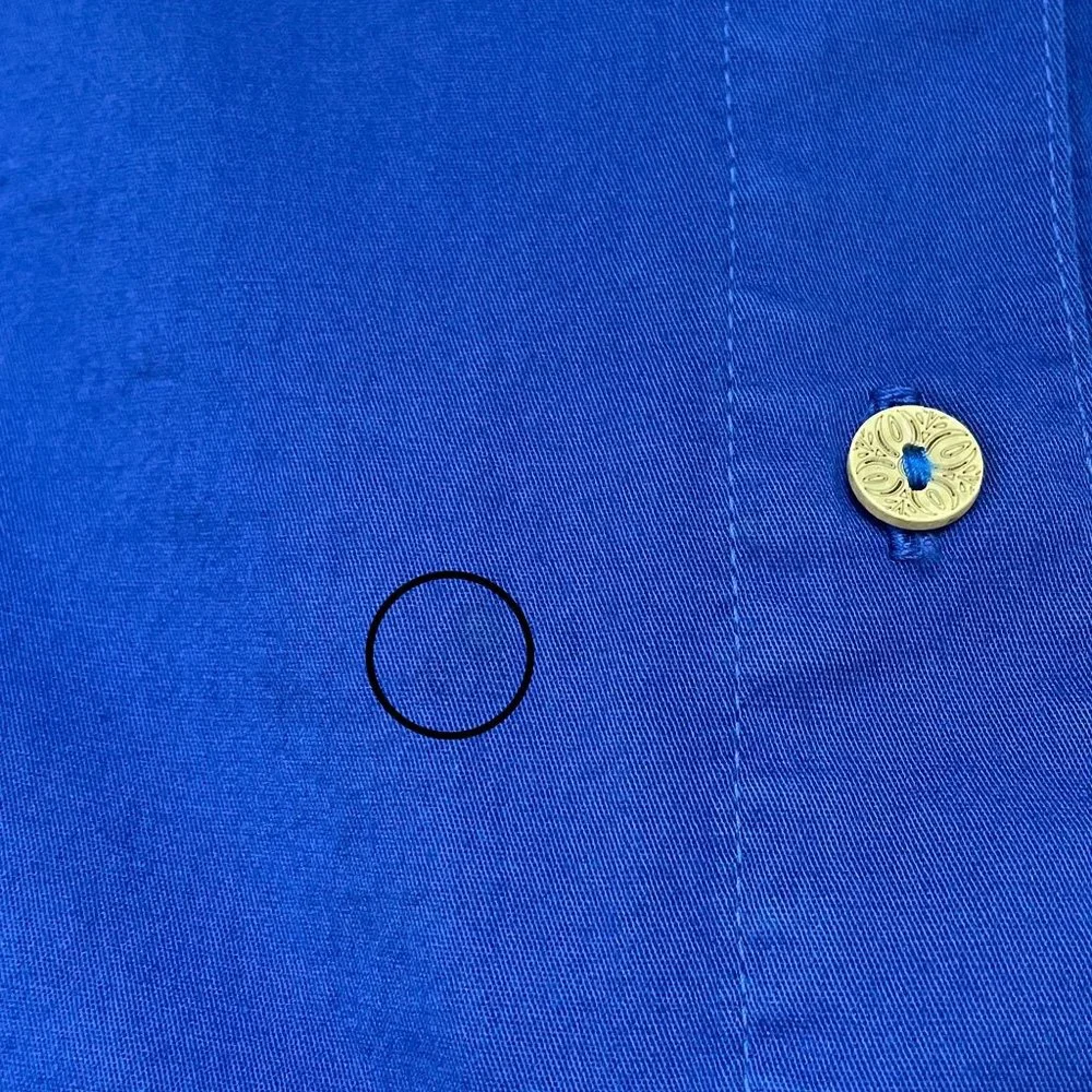 4/$25 Drawstrings of Malibu Long Sleeve Blue Cotton Shirt Travel Wear‎ Women S